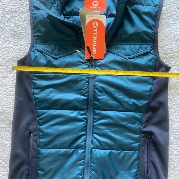 Merrell Men’s Small Quentin Vest Legion Blue Full Zip Travel Packable NEW Poly - Picture 7 of 13
